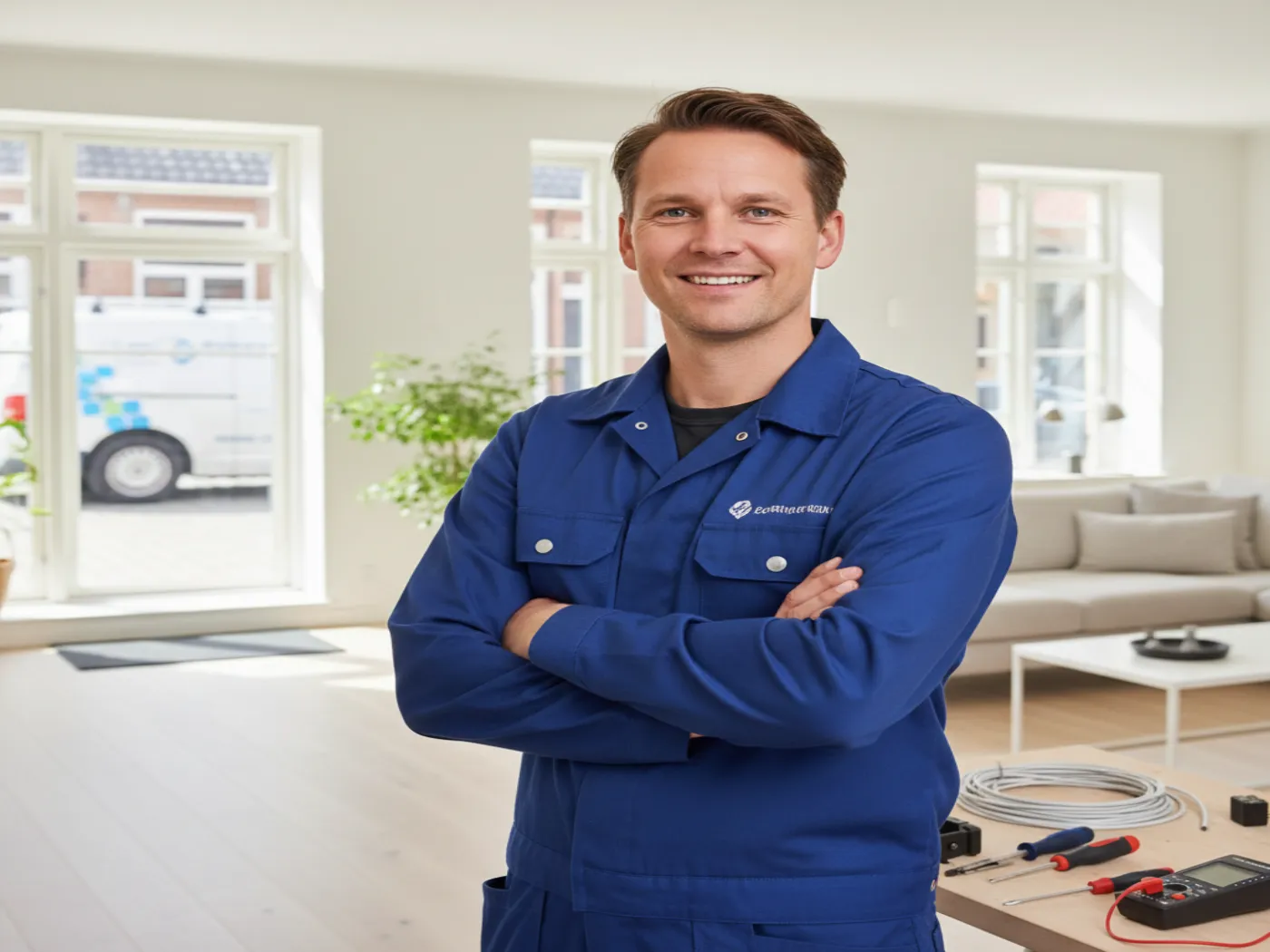 Autoriseret elektriker fra Charlottenlund i arbejde